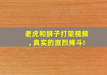 老虎和狮子打架视频, 真实的激烈搏斗!